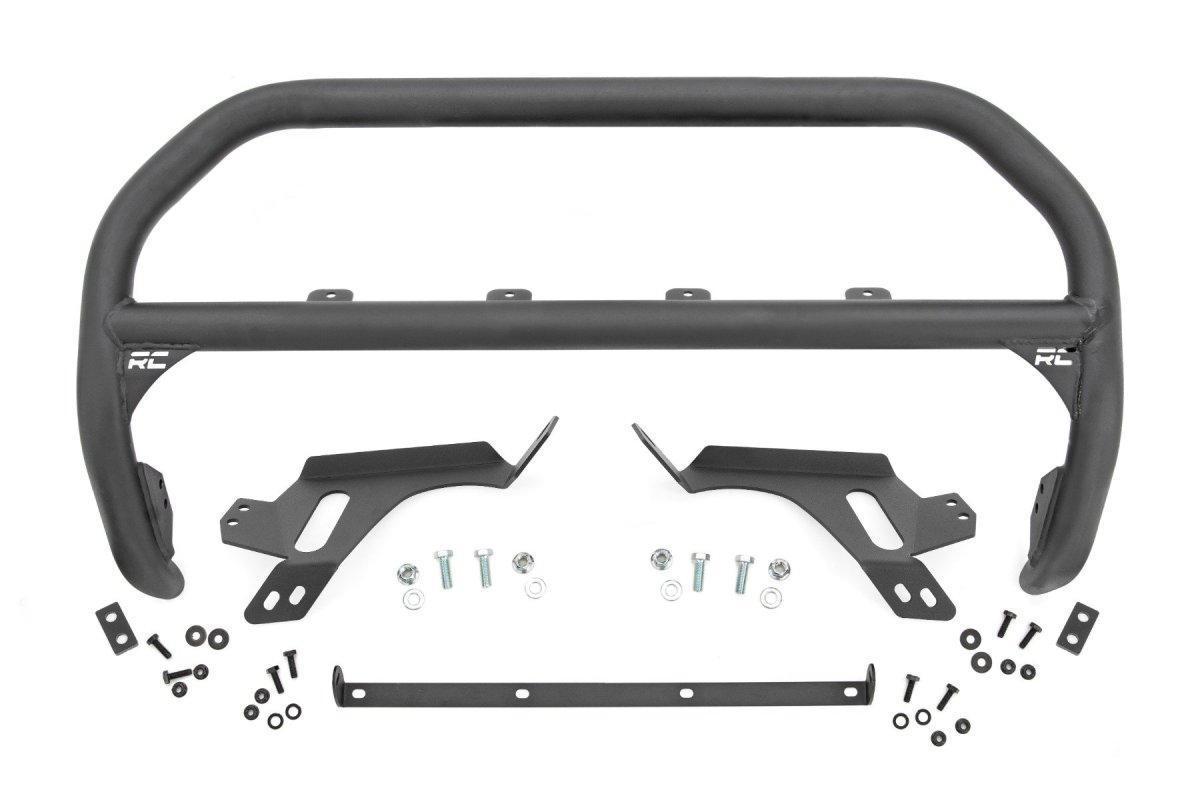 Ford Bronco Sport Nudge Bar - Front - Rough Country - with Tow Hooks - Black - '21-'24